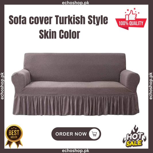 Turkish Style Sofa Cover β Stretchable, Elegant & Washable Furniture Protector (Skin Color)