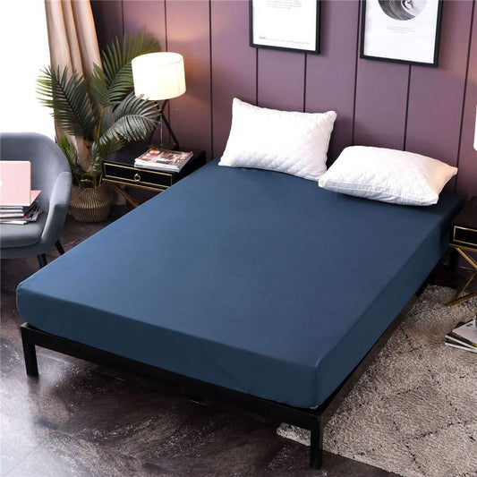Waterproof Mattress Protector for Bed - Rich Navy Blue Fitted Cover, 100% Liquid Proof, Hypoallergenic & Breathable | All Size