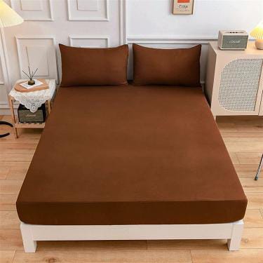 Waterproof Mattress Protector for Bed - Brown Chocolate Fitted Cover, 100% Liquid Proof, Hypoallergenic & Breathable | Queen Size