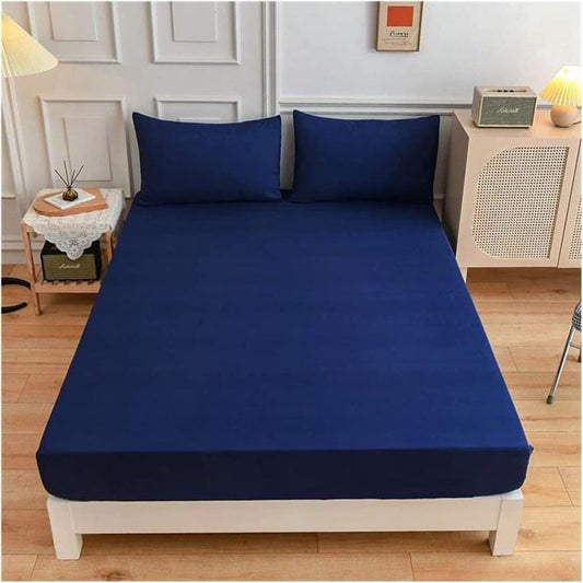 Waterproof Mattress Protector – Navy Blue | Premium Fitted Mattress Cover | Breathable & Hypoallergenic Bed Protection